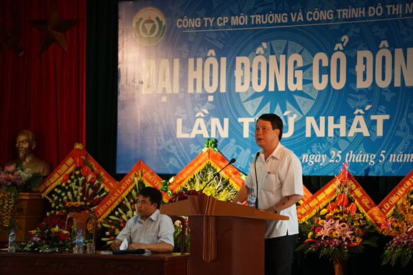 Đại hội cổ đ&ocirc;ng C&ocirc;ng ty CP M&ocirc;i trường v&agrave; c&ocirc;ng tr&igrave;nh đ&ocirc; thị Nghệ An